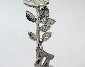 AB Crystal Rose Personalized With Chai - Personalized Jewish Gift For Life