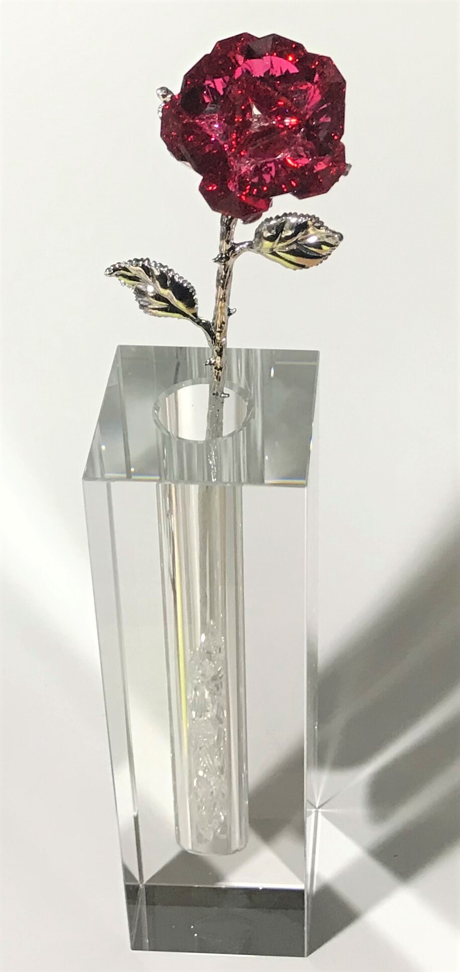 Sparkling Red Crystal Rose Hand Crafted by Bjcrystalgifts