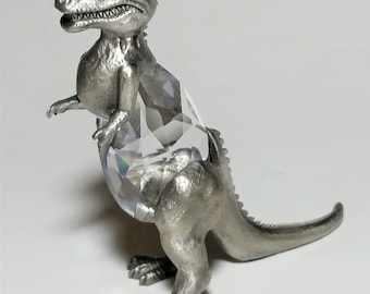 Crystal And Pewter Dinosaur Figurine