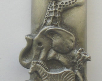 Pewter Mezuzah with Swarovski crystals Noah's Ark - Includes Kosher Mezuzah Scroll - Mezuzah For Kid's Room