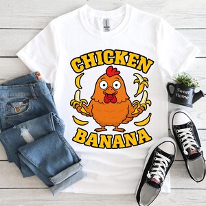 Cartoon Chicken Banana T-Shirt,Cute and Funny Animal Mashup Meme Tee,Kids and Adults Humor Shirt,Banana Capybara T Shirt,Melt Banana T Shirt