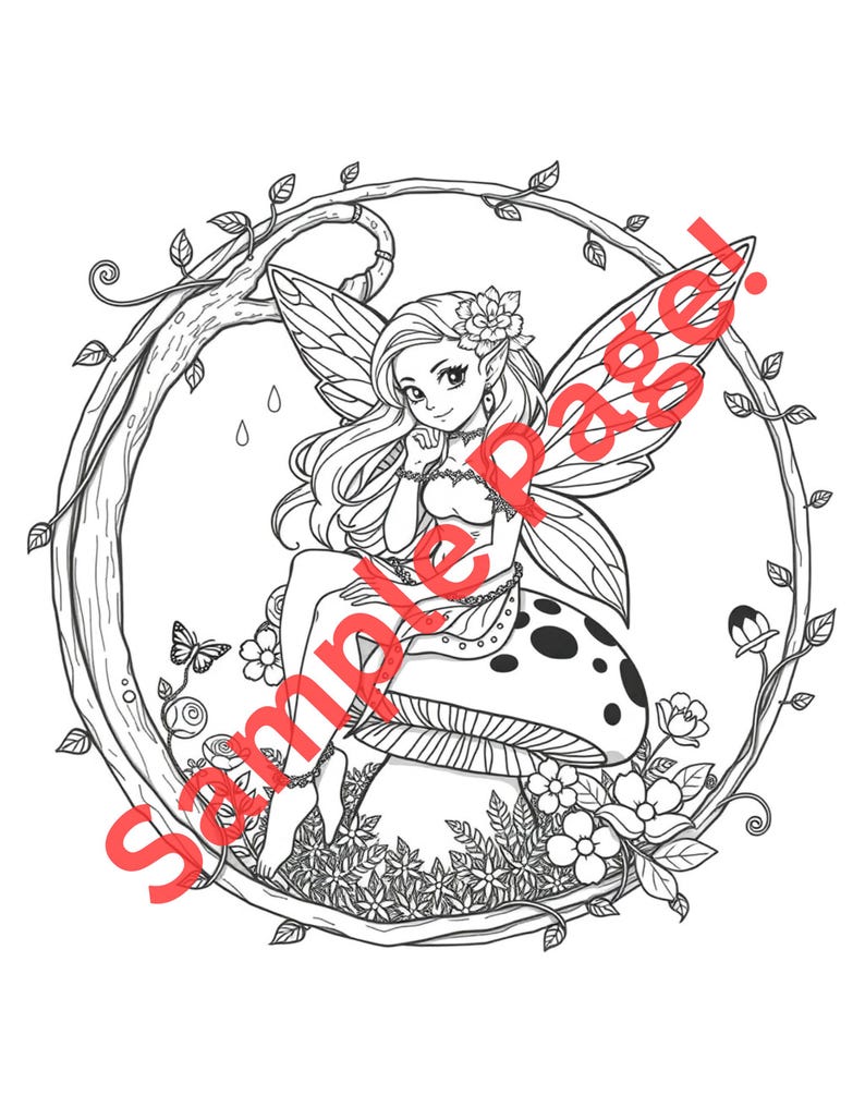 20 Fairies Adult Coloring Book – Printable Fantasy Coloring Pages ...