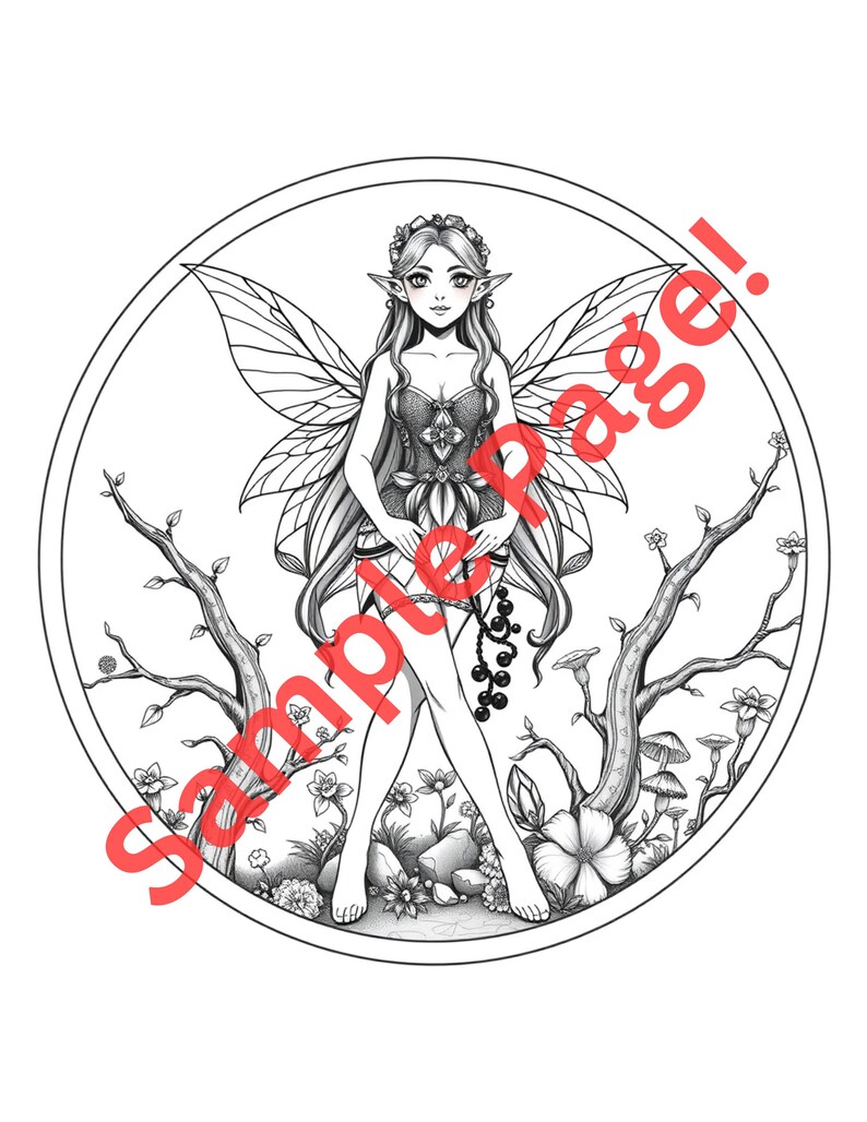 20 Fairies Adult Coloring Book – Printable Fantasy Coloring Pages ...