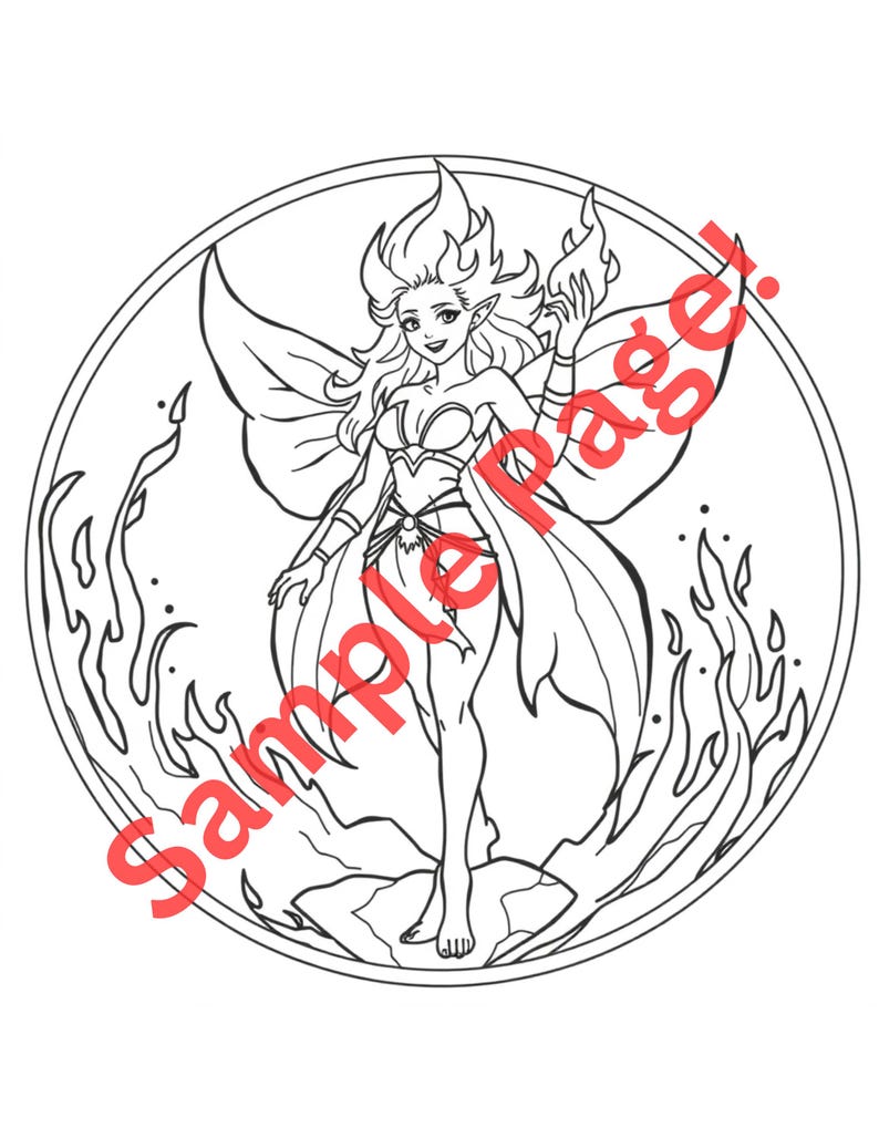 20 Fairies Adult Coloring Book – Printable Fantasy Coloring Pages ...