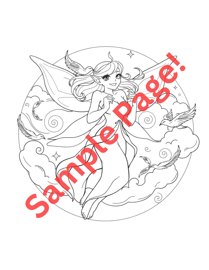 20 Fairies Adult Coloring Book – Printable Fantasy Coloring Pages ...