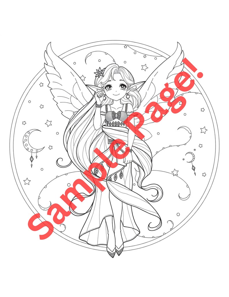 20 Fairies Adult Coloring Book – Printable Fantasy Coloring Pages ...