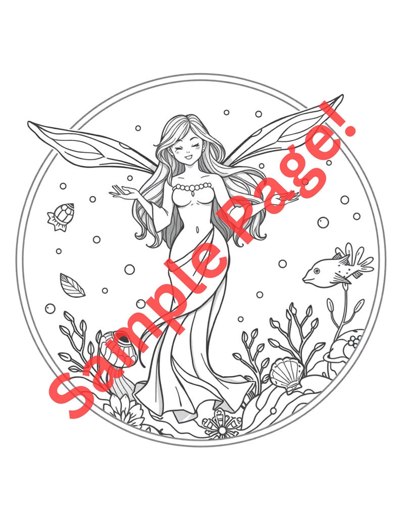 20 Fairies Adult Coloring Book – Printable Fantasy Coloring Pages ...