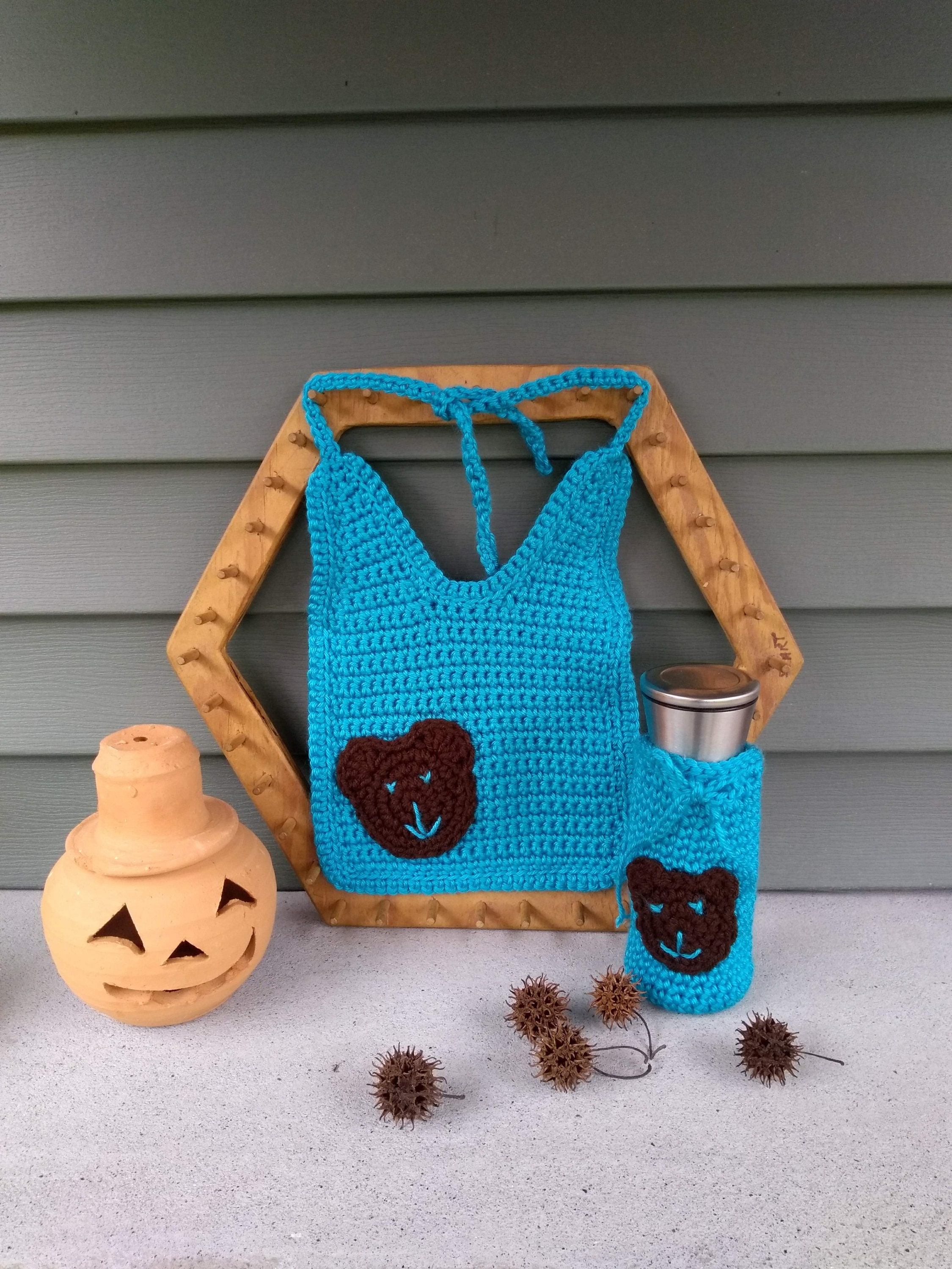 Crocheted Bib & Bottle HolderTuxedo Baby Bib w/ Bottle Etsy