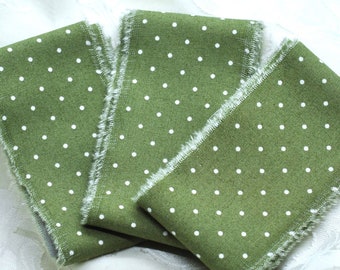Handmade Hand Torn Cotton Polka Dot Fabric Strips 2", Cottage Shabby Chic, Journal, Scrapbooking Ribbon
