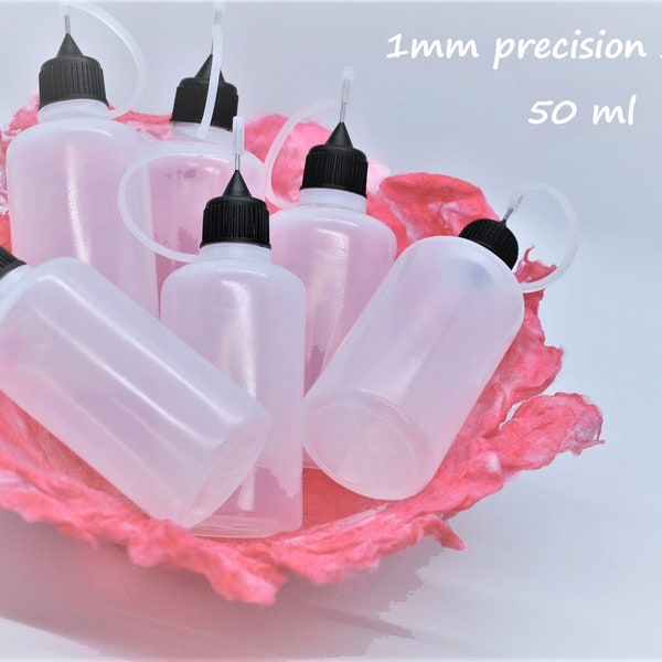 Transparent Plastic Precision Tip 50ml Glue Bottle (1-2), Needle Tip Glue Bottle, Empty Adhesive Bottle, Empty Applicator Squeeze Bottle