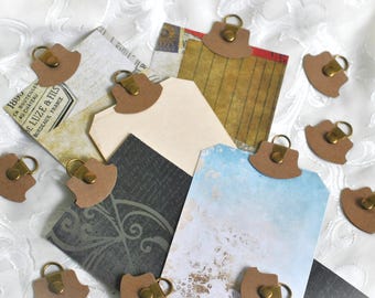 Handmade 5 or 10 Whale Tail Rustic Tabs, Tag Toppers Embellishments