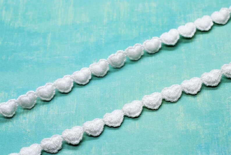 Tiny Teeny Baby Hearts Trim Lace, Dainty Heart Trim, Puffy 3D Heart Trim, Scrapbook Journal Trim, Doll Trim, Hair Arts and Crafts Trim image 5