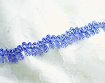 Periwinkle Purple Embroidered Venice Loop Fringe Lace Trim 5/8", Doll Trim, Scrapbooking Junk Journal Lace Trim, Costume