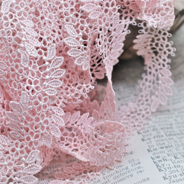 Bordado floral Hollow Lace Trim, Shabby Chic, Encaje, Doll Trim, Scrapbook Lace, Venise Venice Lace, cortado a medida