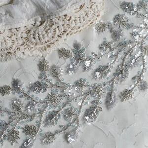 Beaded Sequin Flower & Leaf Appliques: Iridescent 3D Embellishments image 10