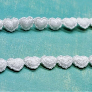 Tiny Teeny Baby Hearts Trim Lace, Dainty Heart Trim, Puffy 3D Heart Trim, Scrapbook Journal Trim, Doll Trim, Hair Arts and Crafts Trim image 4