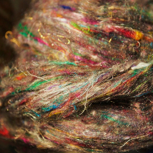 Pulled Sari Silk Roving Subtle Multi Colors Great Price