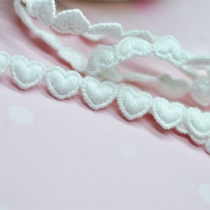 Tiny Teeny Baby Hearts Trim Lace, Dainty Heart Trim, Puffy 3D Heart Trim, Scrapbook Journal Trim, Doll Trim, Hair Arts and Crafts Trim image 6