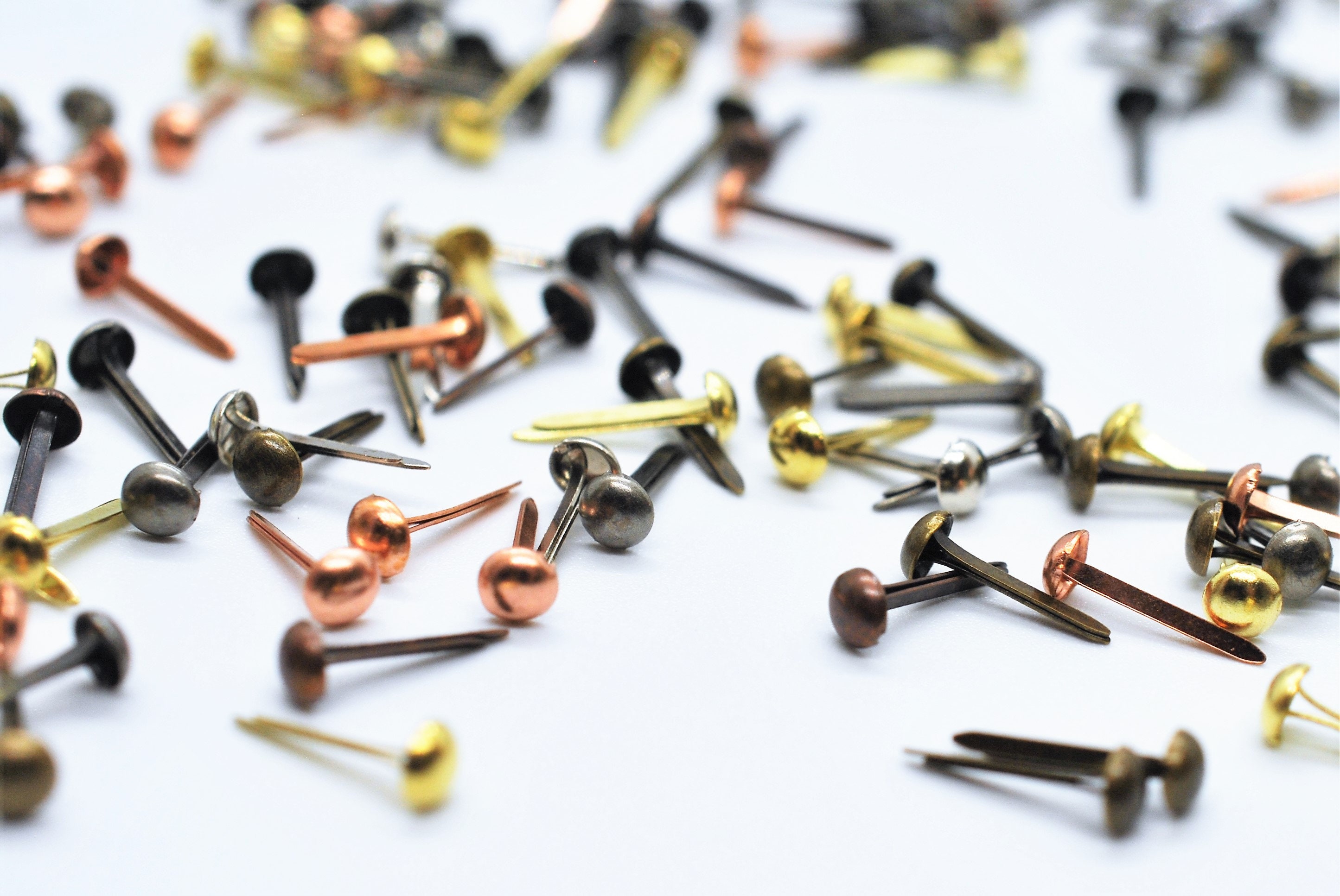 IMPRESSIONS Pastel Pink Mini Round Brads - 100 Count Paper Fasteners For Crafts