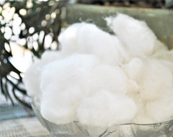 Degummed Silk Cocoons, Silk Cocoon Puffs, Debugged Cocoons, Silk Hankies, Undyed, White,  Ready to Dye