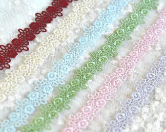 Bundle Assortment (6) Embroidered Floral Lace Grab Bag Embellishment Supply 1/2"