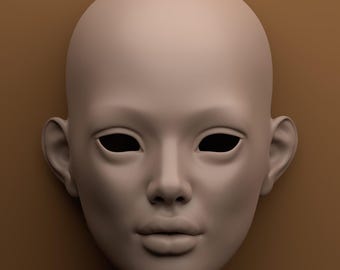 Gloria - High-Quality BJD Head STL Realistic Human Style for Custom Dolls