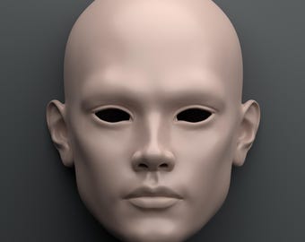 Adam - 3D Printable BJD Head High-Detail Sculpt for Doll Making and Customization