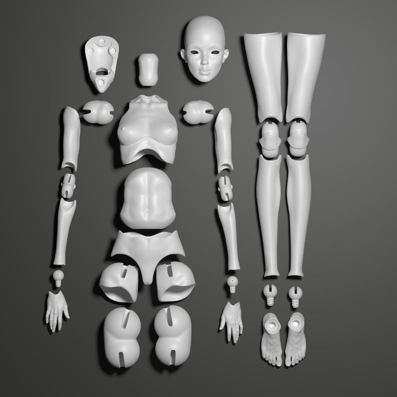 Reference Model Doll Model GH1 - 3D Printable BJD Doll STL | Poseable Ball-jointed Doll ...