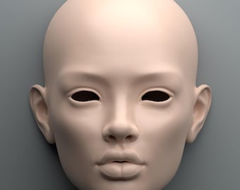 Viola - BJD Doll Head Base Mesh Ready-to-Print 3D Model for Art Dolls