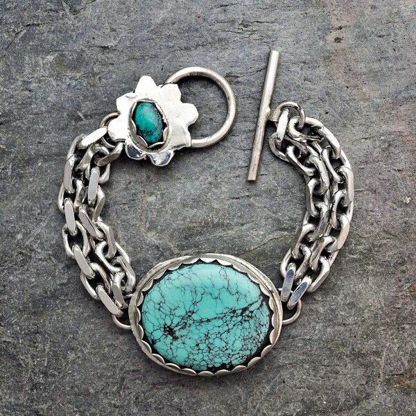 Turq. Bracelet with Chains