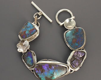 Four Opals with a Purple Charoite Butterfly