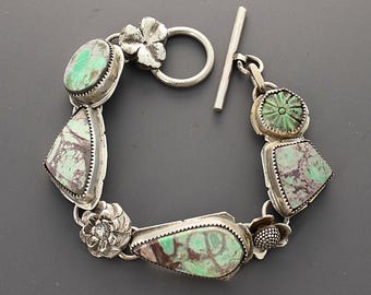 RESERVED...Very Variscite with Flowers  and Spectacular Stones