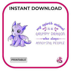 Grumpy Dragon Spirit Animal Design