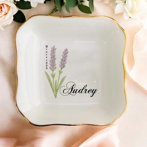 Personalisierte Geburt Blume Schmuck Schale, Freundschaft Geschenk, Besties Blume Ringhalter, Freund Geburtstag