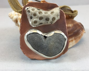 Necklace- Beach Stone and Coral, Copper