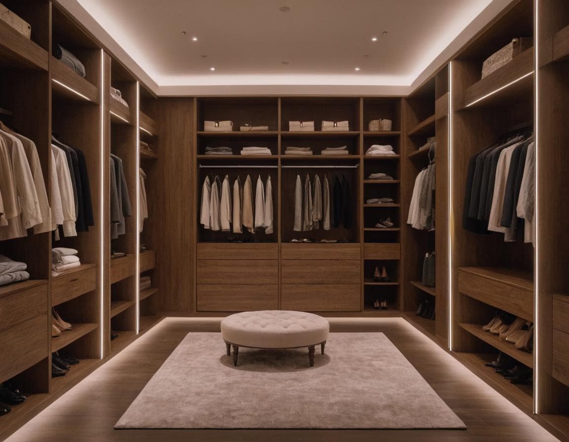 Project of an Elegant and Luxurious Walk-in Closet in Shades of Beige ...