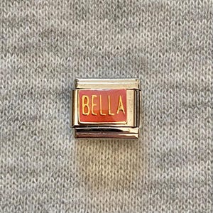 Bella Italian Charm uk: Stainless Steel Enamel silver bracelet link, beautiful, pretty, Nick name