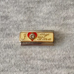 I love My grandma Italian Charm Royaume-Uni : maillons de bracelet en acier inoxydable et émaillé, mamie, mamie