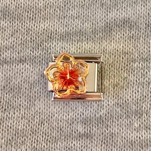 Blumenarmband Italienisch Charm uk: 9 mm aus Edelstahl silber mit Gliederkette