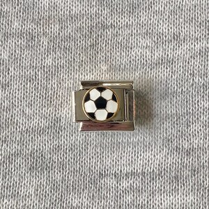 Italiaanse voetbalbedel VK: 9 mm roestvrijstalen zilveren armbandschakel