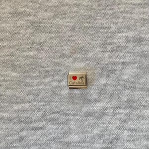 I Heart Catalina Enamel Italian Charm Link: Stainless Steel 9mm