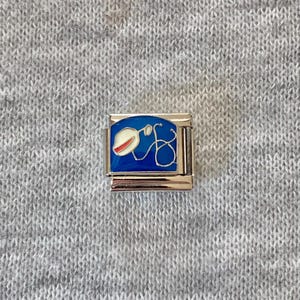Artsenstethoscoop en masker Italiaanse bedel schakel: 9 mm roestvrijstalen emaille armbandbedel