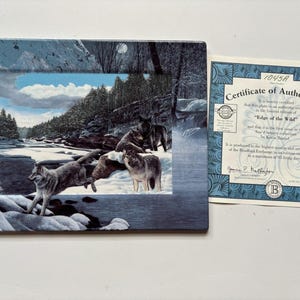Bradford Exchange Plate &quot;Edge of the Wild&quot; by Kevin Daniel &#39;98 w/ COA and OG box