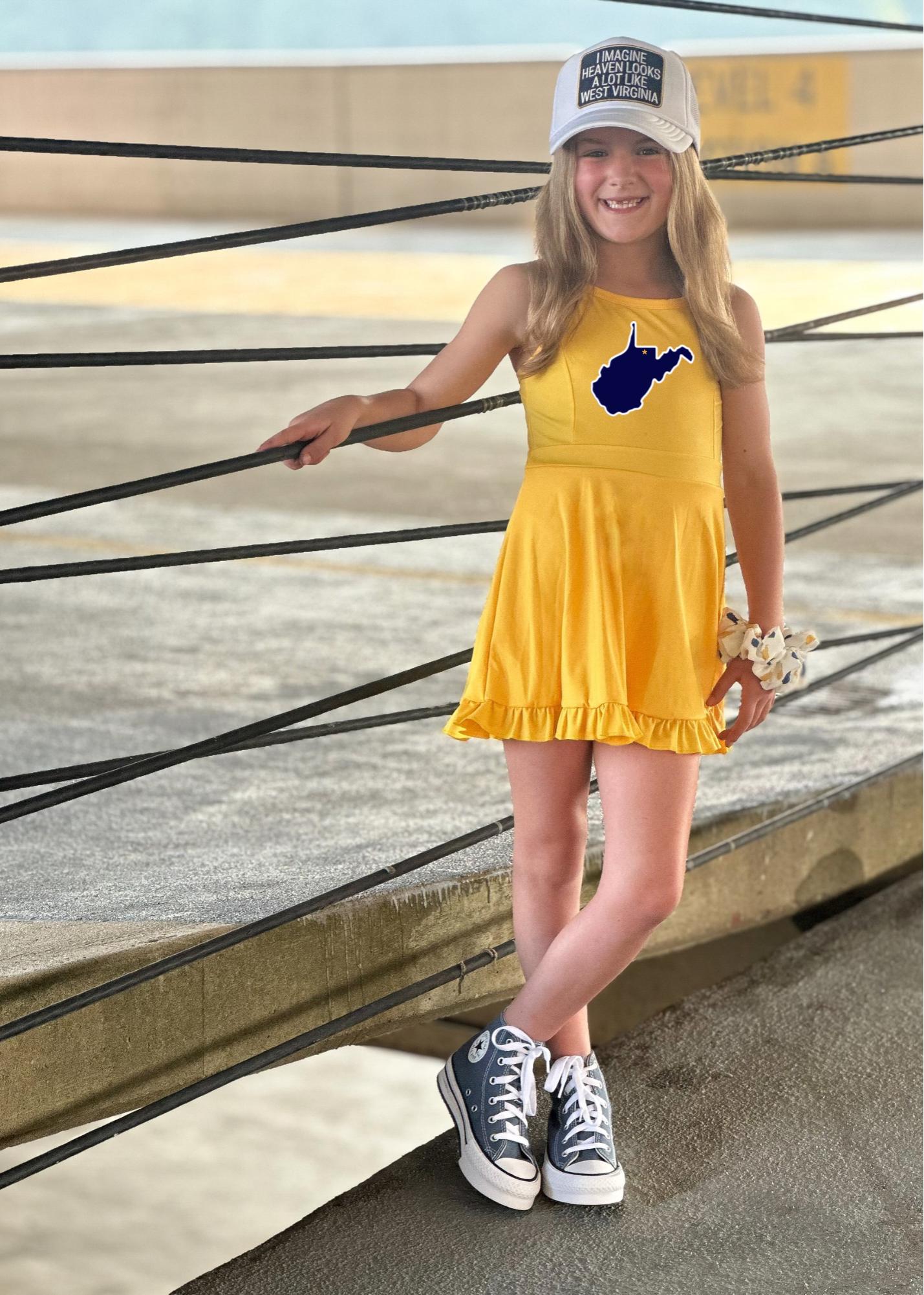 Vestido Azul Vestido Negro Con Zapatillas Amarillas Vestido Azul