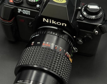 Nikon F301 1980's 35mm Film Camera + Sirius 28-70mm Lens - Film Tested & Working