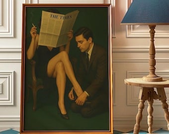 Feminist Art Print – Empowered Woman Poster, Surreal Vintage Style Wall Art, Symbol of Feminine Power and Dominance