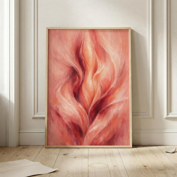 Vintage Light Pink Feminine Erotic Wall Art_ Retro Girly Poster