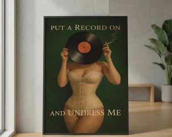 Vintage vinylskivspelare affisch – Retro musik