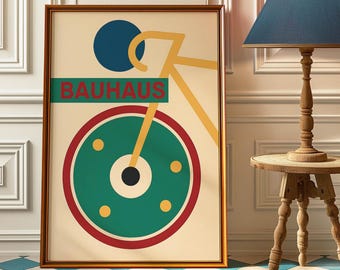 Póster de ciclismo Bauhaus - Impresión de bicicleta Bauhaus - Regalo para amantes del ciclismo - Póster de bicicleta Bauhaus - Decoración minimalista del hogar - Impresión de regalo de ciclismo