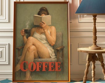 Vintage Coffee Wall Art_ Retro Feminist Poster